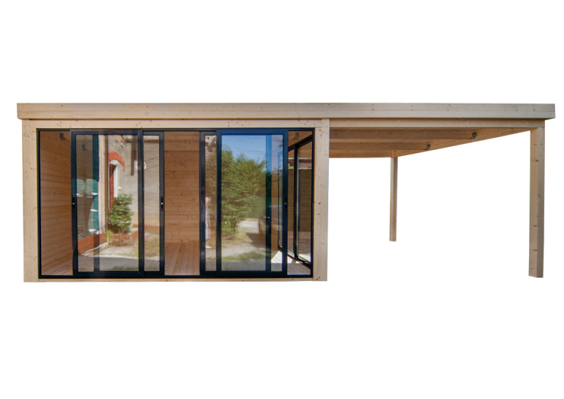 Zahradní domek s terasou CERES 4x3 + 3x3m, 40mm