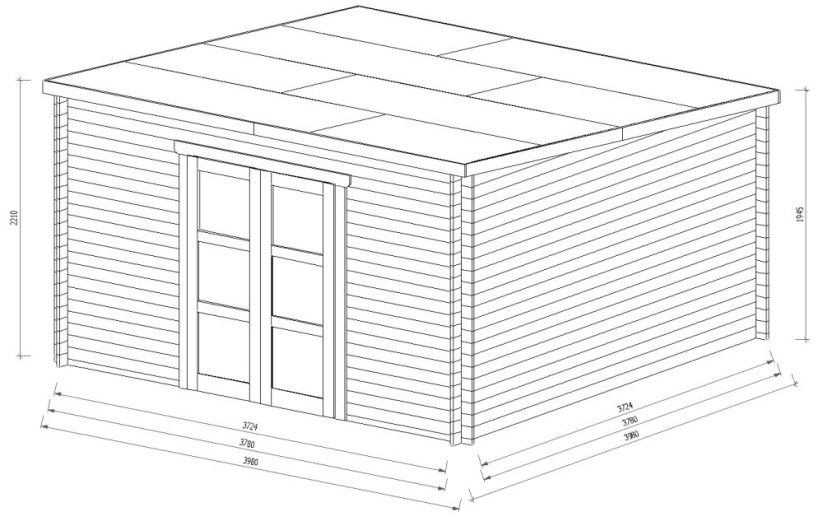 Zahradní domek Kora 4x4 m