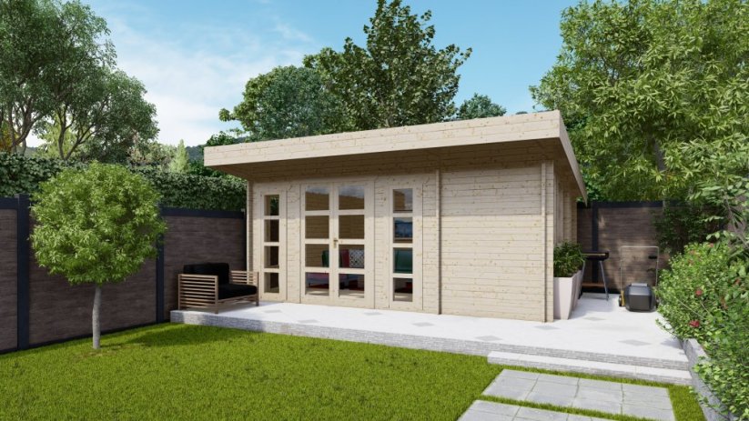 Zahradní domek Artemis 5,5×4 m — ideální chata na vaši zahradu