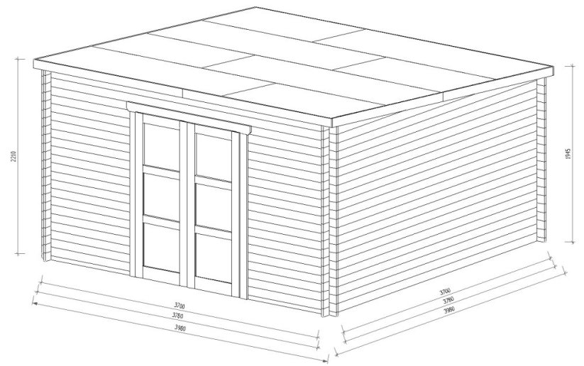Zahradní domek Zeus 4x4 m
