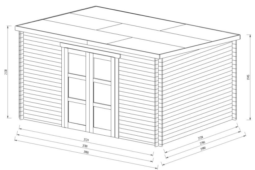 Zahradní domek Juno 4x3 m