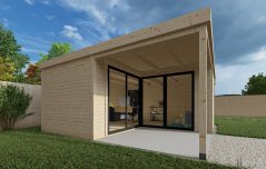 Terasové dveře LowE zahradního domku Nona 5×5 m